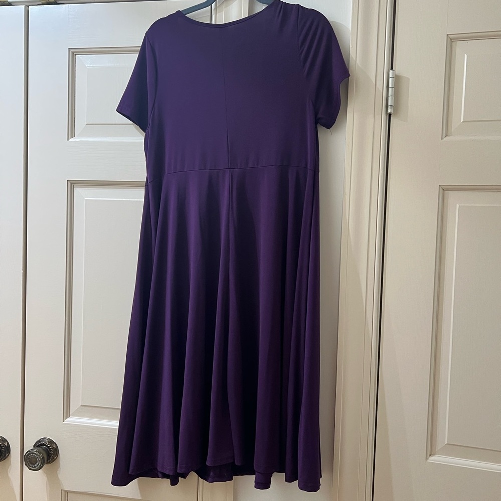 SHEIN Deep Purple Midi Dress with Button Detail - Picture 3 of 5